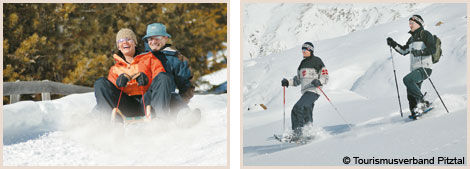 Schneeschuhwandern und die Hotels im Pitztal